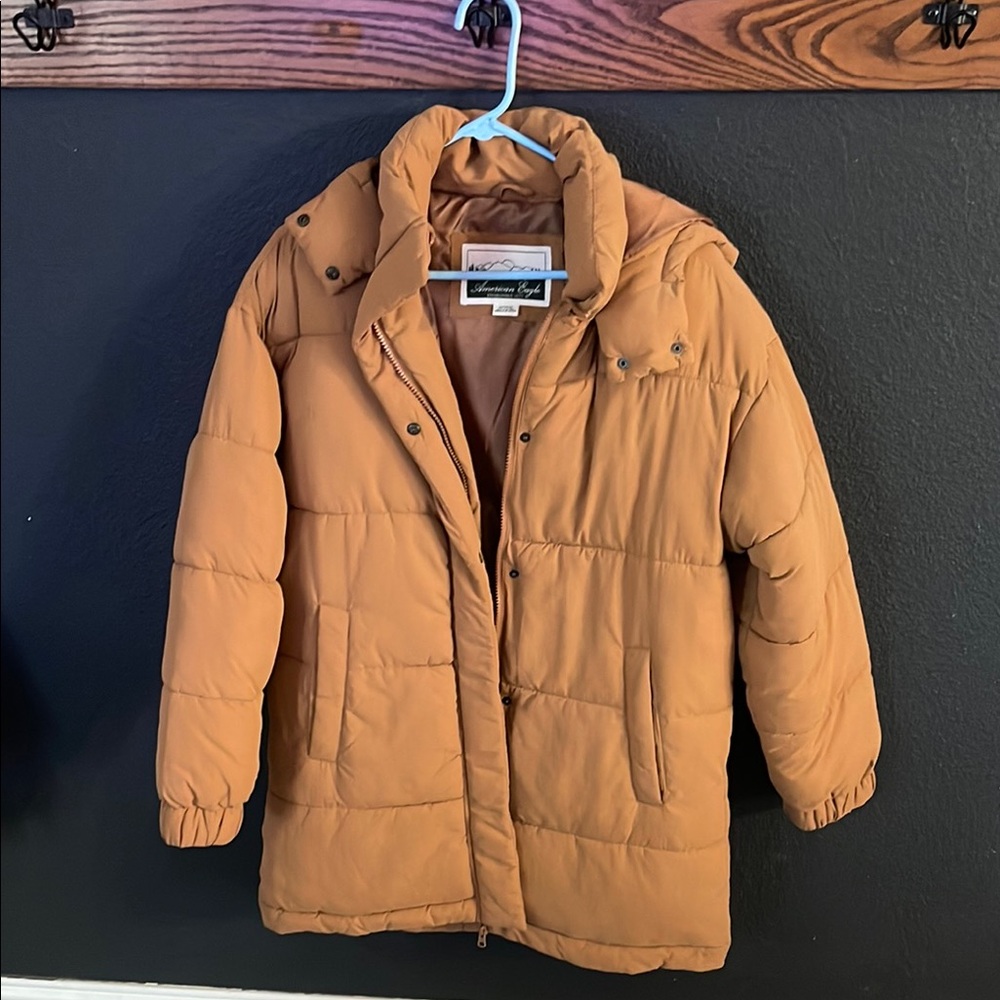 American Eagle Outfitters Brown Puffer Jacket